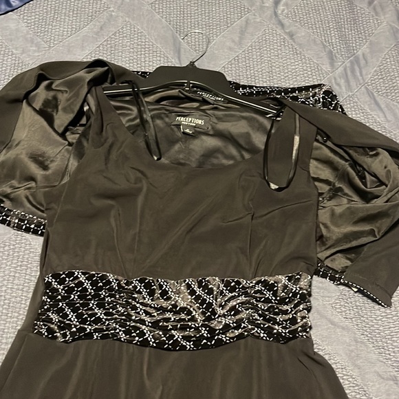 Cute Short Black Dress with Crop Jacket - Picture 3 of 3